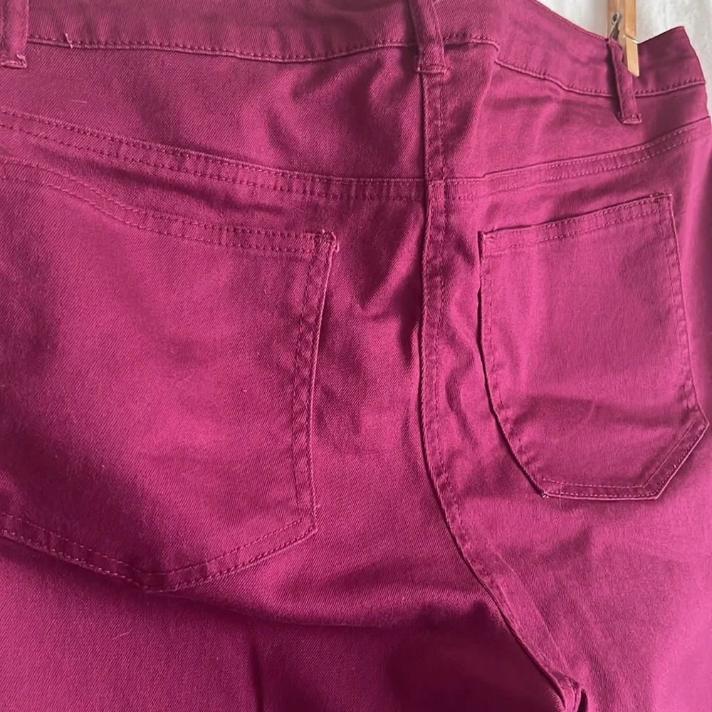 Woman Within Jeans Size 18W. Color is burgundy - Picture 5 of 7